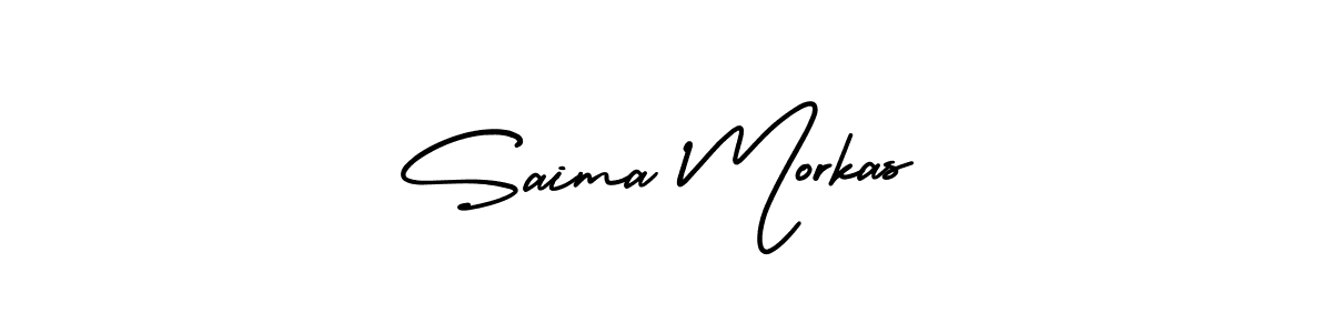 Create a beautiful signature design for name Saima Morkas. With this signature (AmerikaSignatureDemo-Regular) fonts, you can make a handwritten signature for free. Saima Morkas signature style 3 images and pictures png