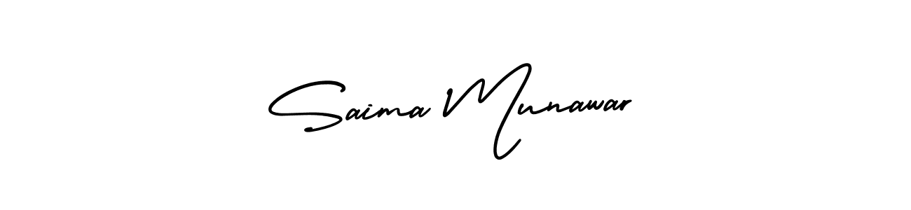 Make a beautiful signature design for name Saima Munawar. Use this online signature maker to create a handwritten signature for free. Saima Munawar signature style 3 images and pictures png