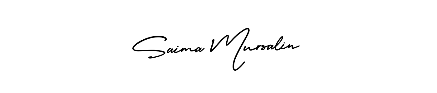 Saima Mursalin stylish signature style. Best Handwritten Sign (AmerikaSignatureDemo-Regular) for my name. Handwritten Signature Collection Ideas for my name Saima Mursalin. Saima Mursalin signature style 3 images and pictures png