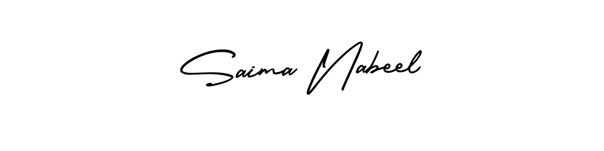 You can use this online signature creator to create a handwritten signature for the name Saima Nabeel. This is the best online autograph maker. Saima Nabeel signature style 3 images and pictures png
