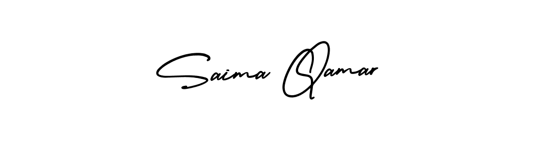 Saima Qamar stylish signature style. Best Handwritten Sign (AmerikaSignatureDemo-Regular) for my name. Handwritten Signature Collection Ideas for my name Saima Qamar. Saima Qamar signature style 3 images and pictures png