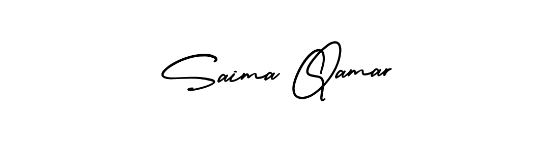 Also You can easily find your signature by using the search form. We will create Saima Qamar name handwritten signature images for you free of cost using AmerikaSignatureDemo-Regular sign style. Saima Qamar signature style 3 images and pictures png