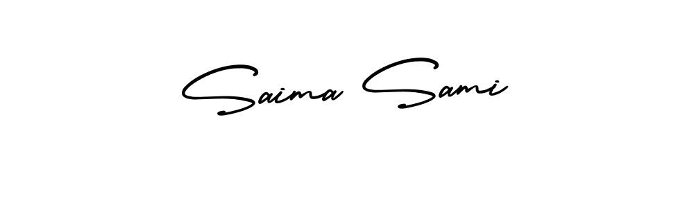 Use a signature maker to create a handwritten signature online. With this signature software, you can design (AmerikaSignatureDemo-Regular) your own signature for name Saima Sami. Saima Sami signature style 3 images and pictures png
