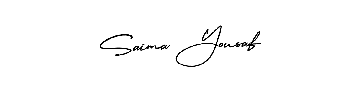 Make a beautiful signature design for name Saima Yousaf. With this signature (AmerikaSignatureDemo-Regular) style, you can create a handwritten signature for free. Saima Yousaf signature style 3 images and pictures png