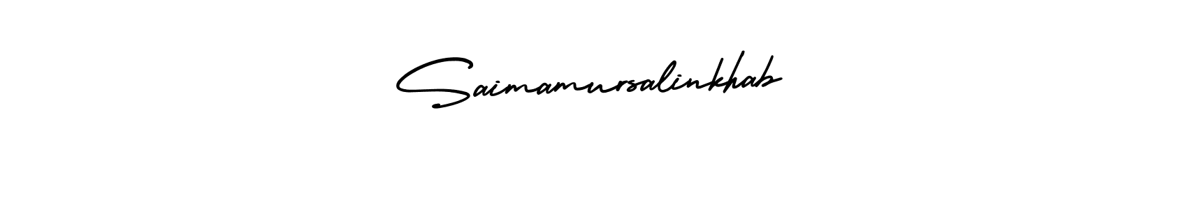 Saimamursalinkhab stylish signature style. Best Handwritten Sign (AmerikaSignatureDemo-Regular) for my name. Handwritten Signature Collection Ideas for my name Saimamursalinkhab. Saimamursalinkhab signature style 3 images and pictures png