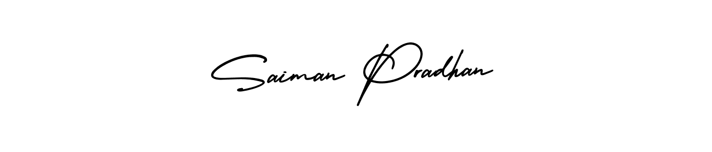 Design your own signature with our free online signature maker. With this signature software, you can create a handwritten (AmerikaSignatureDemo-Regular) signature for name Saiman Pradhan. Saiman Pradhan signature style 3 images and pictures png