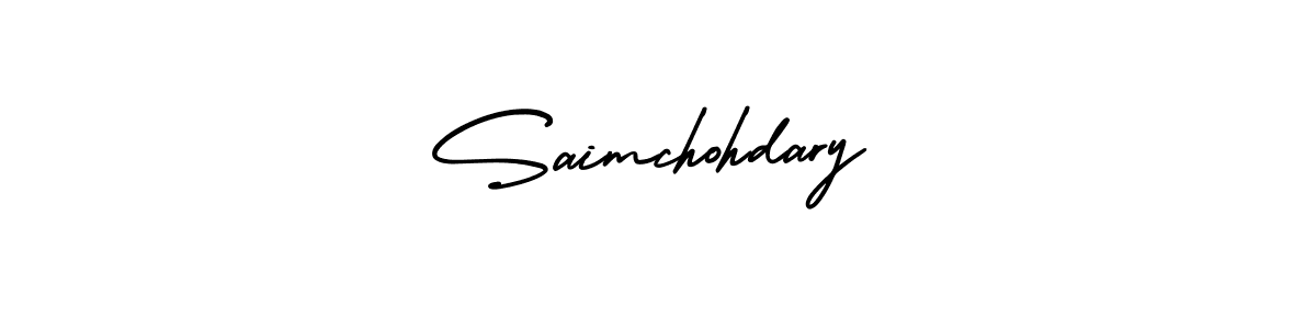 The best way (AmerikaSignatureDemo-Regular) to make a short signature is to pick only two or three words in your name. The name Saimchohdary include a total of six letters. For converting this name. Saimchohdary signature style 3 images and pictures png