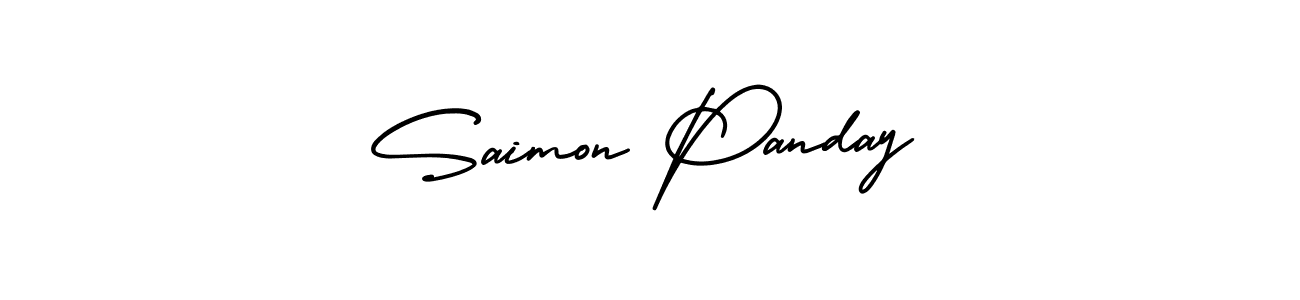 Make a short Saimon Panday signature style. Manage your documents anywhere anytime using AmerikaSignatureDemo-Regular. Create and add eSignatures, submit forms, share and send files easily. Saimon Panday signature style 3 images and pictures png