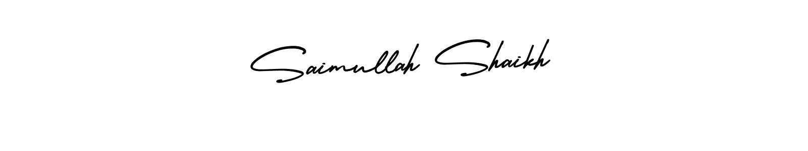 How to Draw Saimullah Shaikh signature style? AmerikaSignatureDemo-Regular is a latest design signature styles for name Saimullah Shaikh. Saimullah Shaikh signature style 3 images and pictures png