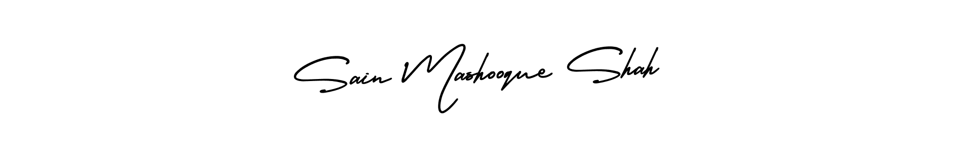 Make a beautiful signature design for name Sain Mashooque Shah. With this signature (AmerikaSignatureDemo-Regular) style, you can create a handwritten signature for free. Sain Mashooque Shah signature style 3 images and pictures png