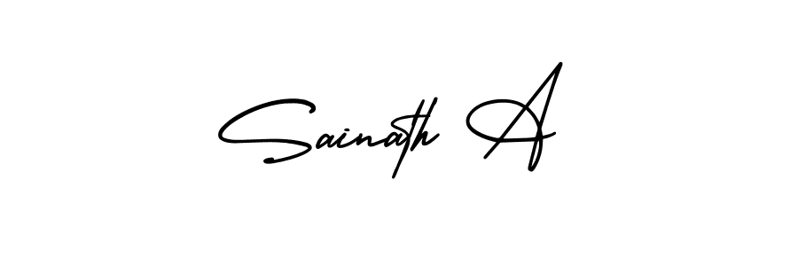 Design your own signature with our free online signature maker. With this signature software, you can create a handwritten (AmerikaSignatureDemo-Regular) signature for name Sainath A. Sainath A signature style 3 images and pictures png