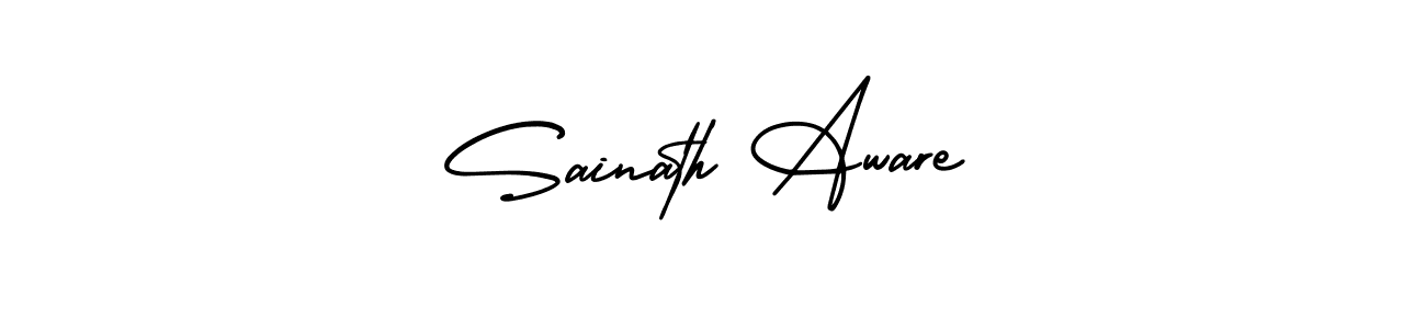 Similarly AmerikaSignatureDemo-Regular is the best handwritten signature design. Signature creator online .You can use it as an online autograph creator for name Sainath Aware. Sainath Aware signature style 3 images and pictures png