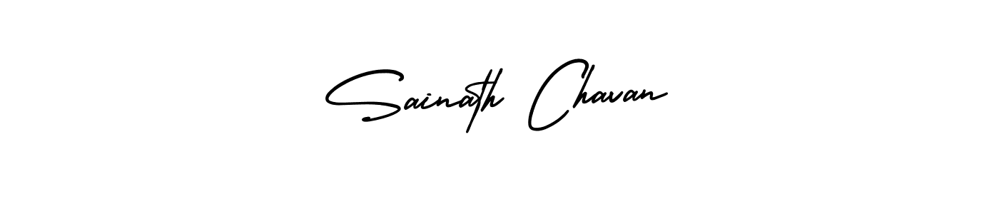 This is the best signature style for the Sainath Chavan name. Also you like these signature font (AmerikaSignatureDemo-Regular). Mix name signature. Sainath Chavan signature style 3 images and pictures png