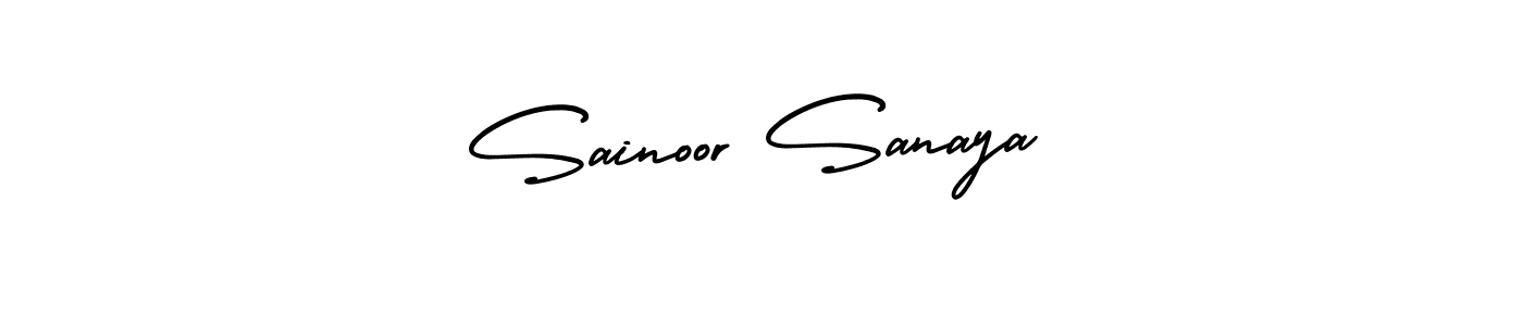 Create a beautiful signature design for name Sainoor Sanaya. With this signature (AmerikaSignatureDemo-Regular) fonts, you can make a handwritten signature for free. Sainoor Sanaya signature style 3 images and pictures png