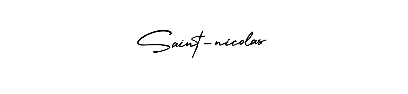 How to Draw Saint-nicolas signature style? AmerikaSignatureDemo-Regular is a latest design signature styles for name Saint-nicolas. Saint-nicolas signature style 3 images and pictures png