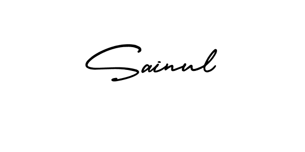 How to make Sainul signature? AmerikaSignatureDemo-Regular is a professional autograph style. Create handwritten signature for Sainul name. Sainul signature style 3 images and pictures png