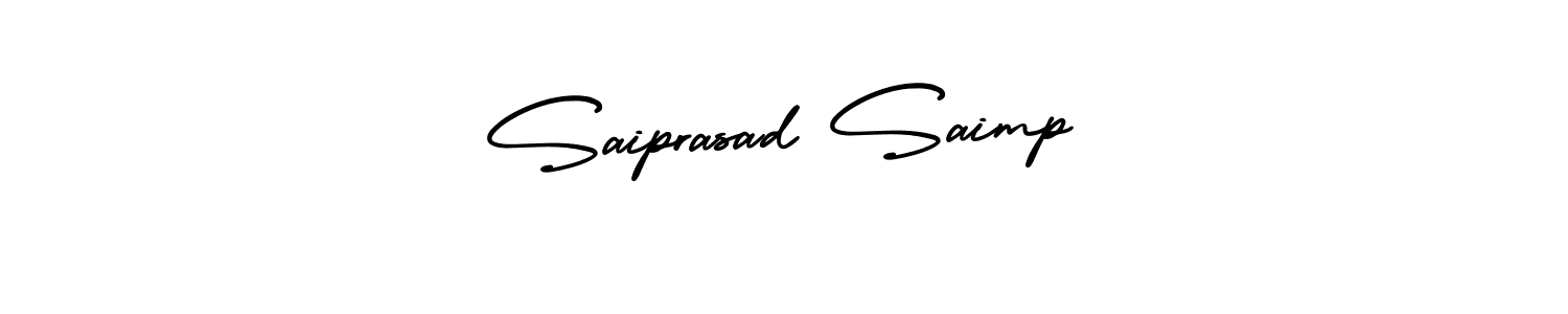 The best way (AmerikaSignatureDemo-Regular) to make a short signature is to pick only two or three words in your name. The name Saiprasad Saimp include a total of six letters. For converting this name. Saiprasad Saimp signature style 3 images and pictures png
