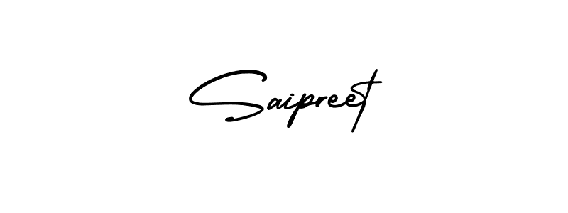 Use a signature maker to create a handwritten signature online. With this signature software, you can design (AmerikaSignatureDemo-Regular) your own signature for name Saipreet. Saipreet signature style 3 images and pictures png