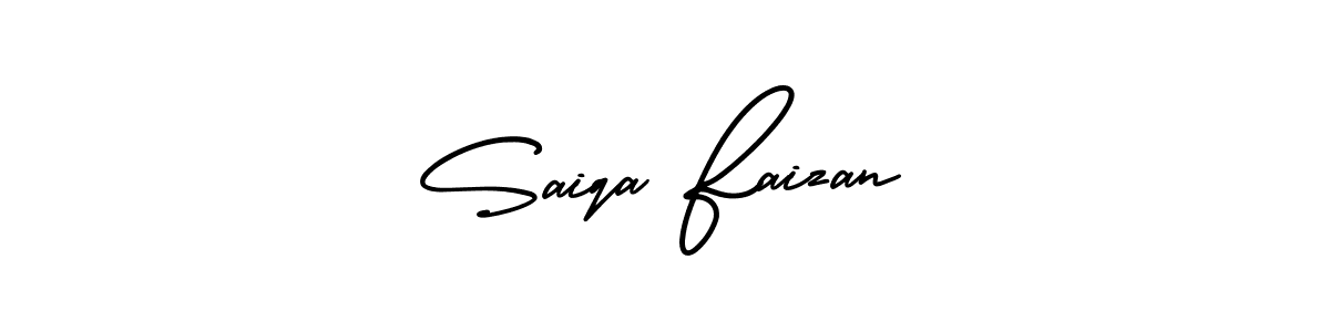 How to make Saiqa Faizan name signature. Use AmerikaSignatureDemo-Regular style for creating short signs online. This is the latest handwritten sign. Saiqa Faizan signature style 3 images and pictures png