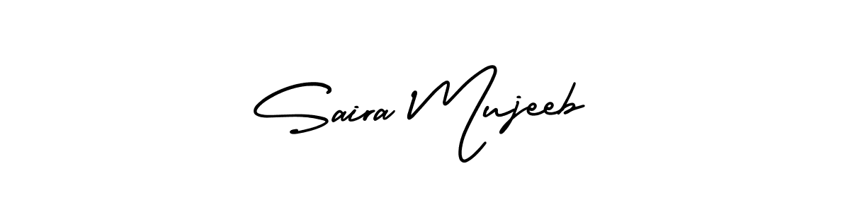 The best way (AmerikaSignatureDemo-Regular) to make a short signature is to pick only two or three words in your name. The name Saira Mujeeb include a total of six letters. For converting this name. Saira Mujeeb signature style 3 images and pictures png