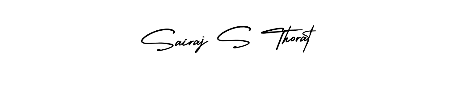 This is the best signature style for the Sairaj S Thorat name. Also you like these signature font (AmerikaSignatureDemo-Regular). Mix name signature. Sairaj S Thorat signature style 3 images and pictures png