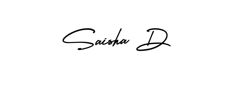 How to make Saisha D name signature. Use AmerikaSignatureDemo-Regular style for creating short signs online. This is the latest handwritten sign. Saisha D signature style 3 images and pictures png
