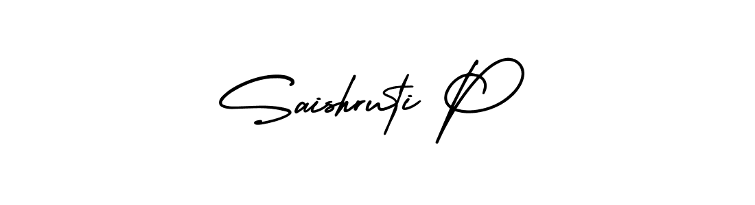 How to make Saishruti P name signature. Use AmerikaSignatureDemo-Regular style for creating short signs online. This is the latest handwritten sign. Saishruti P signature style 3 images and pictures png