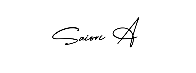 Design your own signature with our free online signature maker. With this signature software, you can create a handwritten (AmerikaSignatureDemo-Regular) signature for name Saisri A. Saisri A signature style 3 images and pictures png