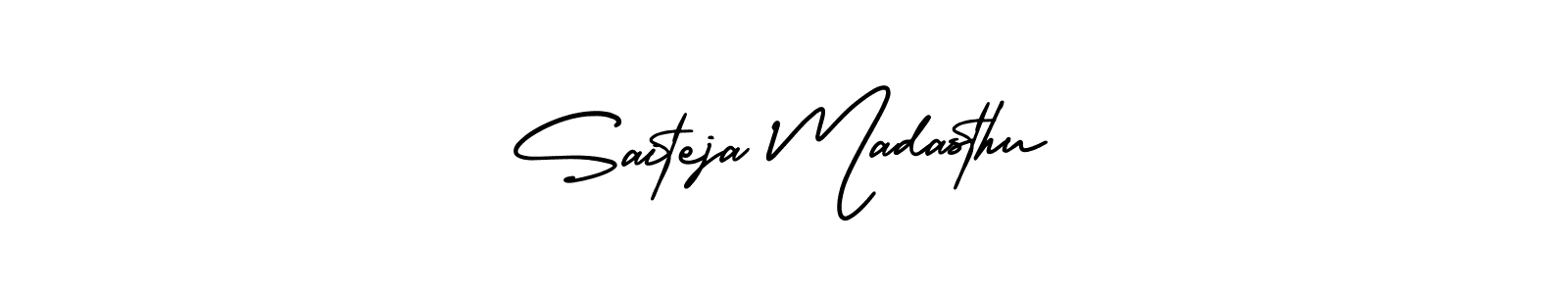 Saiteja Madasthu stylish signature style. Best Handwritten Sign (AmerikaSignatureDemo-Regular) for my name. Handwritten Signature Collection Ideas for my name Saiteja Madasthu. Saiteja Madasthu signature style 3 images and pictures png