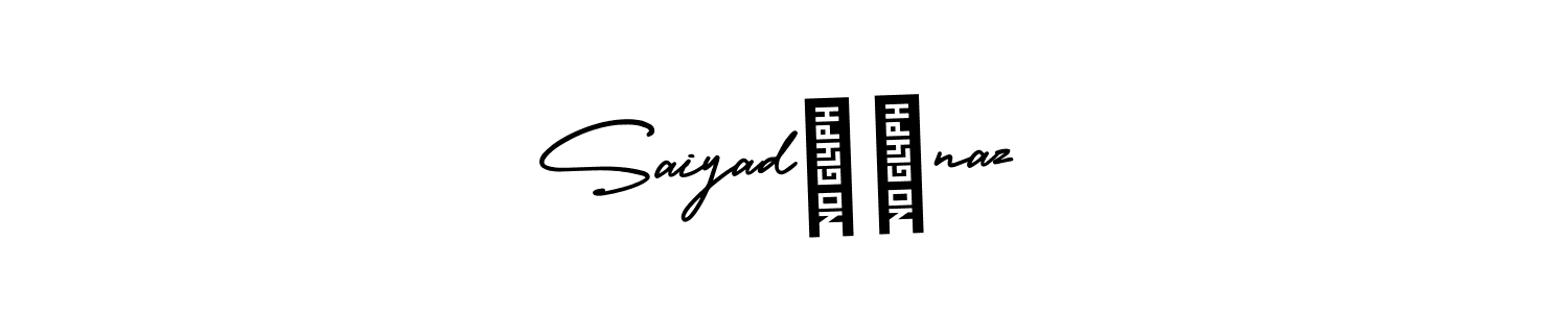 You should practise on your own different ways (AmerikaSignatureDemo-Regular) to write your name (Saiyad❣️naz) in signature. don't let someone else do it for you. Saiyad❣️naz signature style 3 images and pictures png