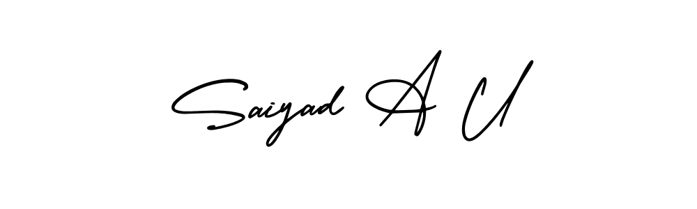 Use a signature maker to create a handwritten signature online. With this signature software, you can design (AmerikaSignatureDemo-Regular) your own signature for name Saiyad A U. Saiyad A U signature style 3 images and pictures png