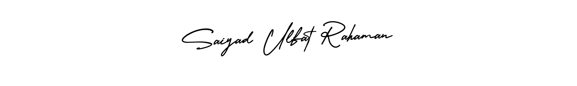 Use a signature maker to create a handwritten signature online. With this signature software, you can design (AmerikaSignatureDemo-Regular) your own signature for name Saiyad Ulfat Rahaman. Saiyad Ulfat Rahaman signature style 3 images and pictures png