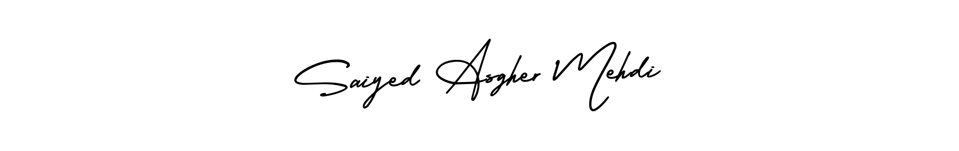 Make a beautiful signature design for name Saiyed Asgher Mehdi. With this signature (AmerikaSignatureDemo-Regular) style, you can create a handwritten signature for free. Saiyed Asgher Mehdi signature style 3 images and pictures png