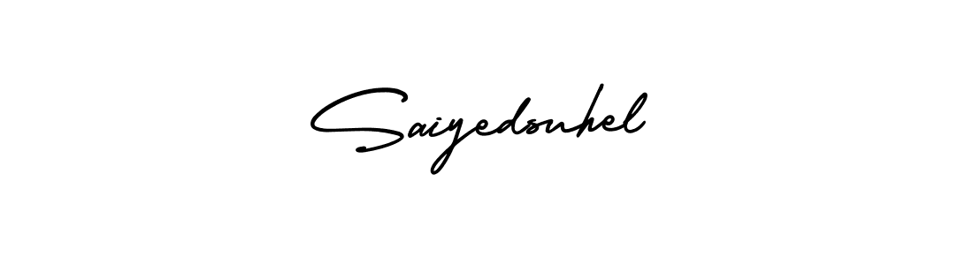 Design your own signature with our free online signature maker. With this signature software, you can create a handwritten (AmerikaSignatureDemo-Regular) signature for name Saiyedsuhel. Saiyedsuhel signature style 3 images and pictures png