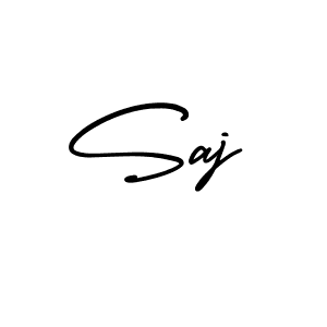 Saj stylish signature style. Best Handwritten Sign (AmerikaSignatureDemo-Regular) for my name. Handwritten Signature Collection Ideas for my name Saj. Saj signature style 3 images and pictures png