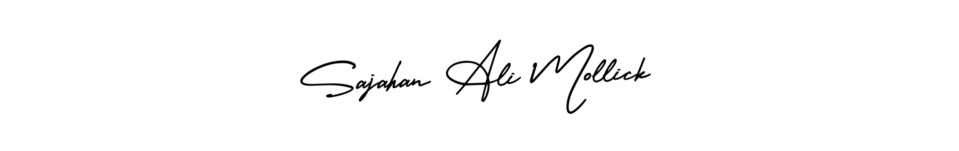 This is the best signature style for the Sajahan Ali Mollick name. Also you like these signature font (AmerikaSignatureDemo-Regular). Mix name signature. Sajahan Ali Mollick signature style 3 images and pictures png