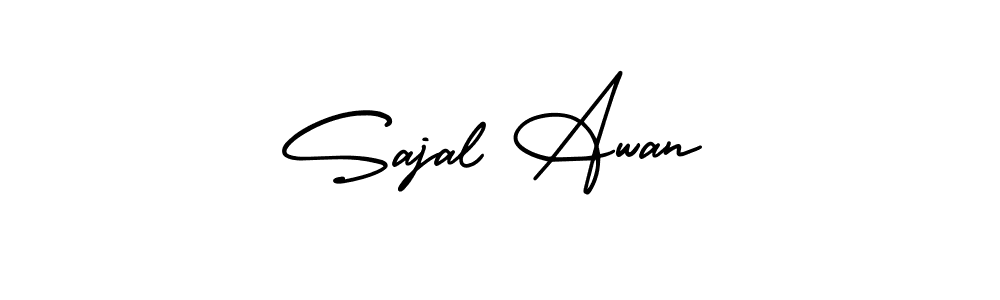 The best way (AmerikaSignatureDemo-Regular) to make a short signature is to pick only two or three words in your name. The name Sajal Awan include a total of six letters. For converting this name. Sajal Awan signature style 3 images and pictures png