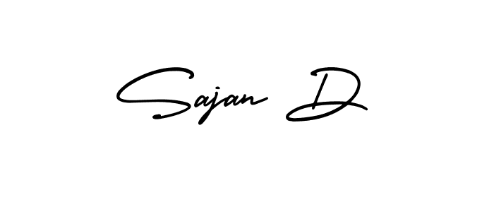 How to make Sajan D name signature. Use AmerikaSignatureDemo-Regular style for creating short signs online. This is the latest handwritten sign. Sajan D signature style 3 images and pictures png