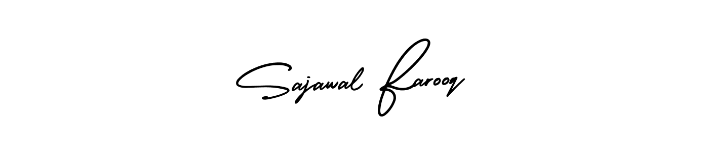 This is the best signature style for the Sajawal Farooq name. Also you like these signature font (AmerikaSignatureDemo-Regular). Mix name signature. Sajawal Farooq signature style 3 images and pictures png