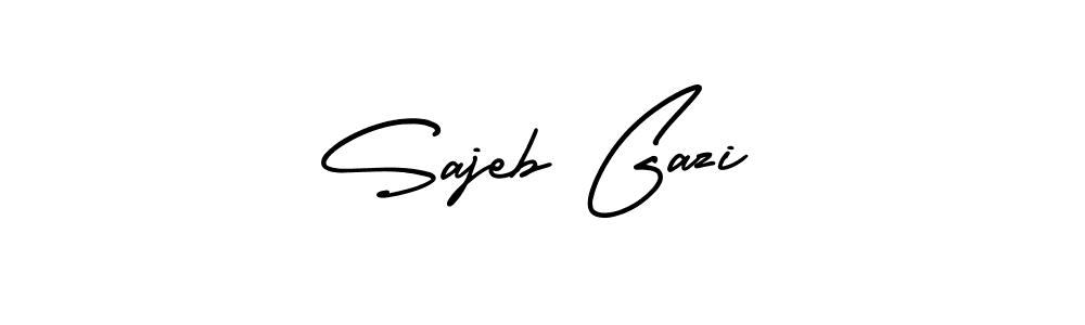 The best way (AmerikaSignatureDemo-Regular) to make a short signature is to pick only two or three words in your name. The name Sajeb Gazi include a total of six letters. For converting this name. Sajeb Gazi signature style 3 images and pictures png