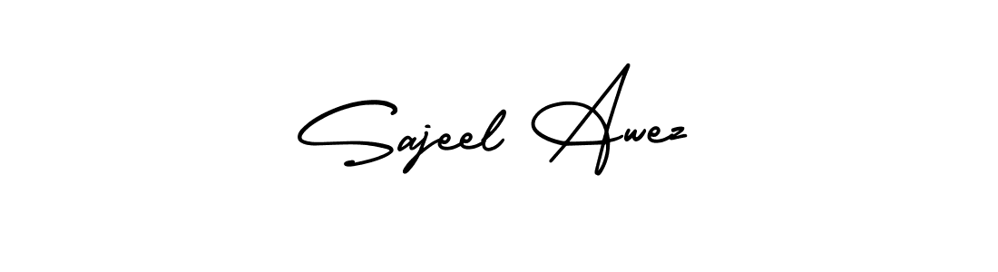 Also You can easily find your signature by using the search form. We will create Sajeel Awez name handwritten signature images for you free of cost using AmerikaSignatureDemo-Regular sign style. Sajeel Awez signature style 3 images and pictures png
