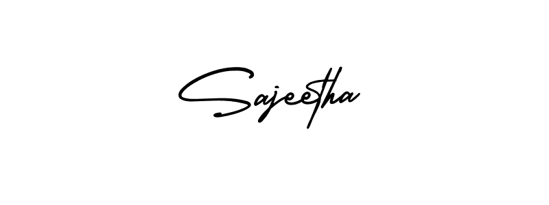 Sajeetha stylish signature style. Best Handwritten Sign (AmerikaSignatureDemo-Regular) for my name. Handwritten Signature Collection Ideas for my name Sajeetha. Sajeetha signature style 3 images and pictures png