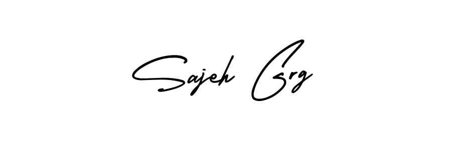 How to make Sajeh Grg name signature. Use AmerikaSignatureDemo-Regular style for creating short signs online. This is the latest handwritten sign. Sajeh Grg signature style 3 images and pictures png