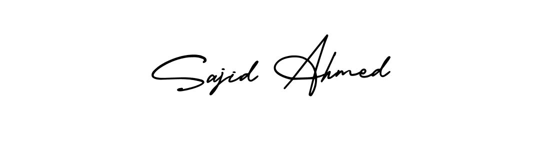 The best way (AmerikaSignatureDemo-Regular) to make a short signature is to pick only two or three words in your name. The name Sajid Ahmed include a total of six letters. For converting this name. Sajid Ahmed signature style 3 images and pictures png