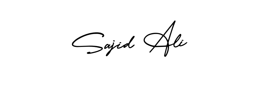 How to make Sajid Ali name signature. Use AmerikaSignatureDemo-Regular style for creating short signs online. This is the latest handwritten sign. Sajid Ali signature style 3 images and pictures png