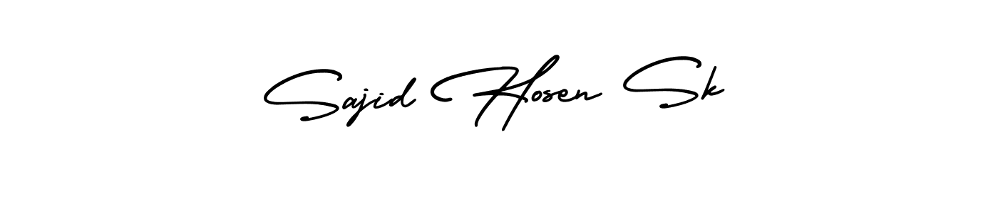 The best way (AmerikaSignatureDemo-Regular) to make a short signature is to pick only two or three words in your name. The name Sajid Hosen Sk include a total of six letters. For converting this name. Sajid Hosen Sk signature style 3 images and pictures png