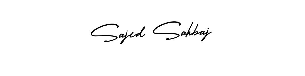 This is the best signature style for the Sajid Sahbaj name. Also you like these signature font (AmerikaSignatureDemo-Regular). Mix name signature. Sajid Sahbaj signature style 3 images and pictures png