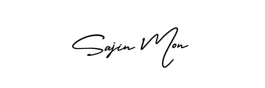 Create a beautiful signature design for name Sajin Mon. With this signature (AmerikaSignatureDemo-Regular) fonts, you can make a handwritten signature for free. Sajin Mon signature style 3 images and pictures png