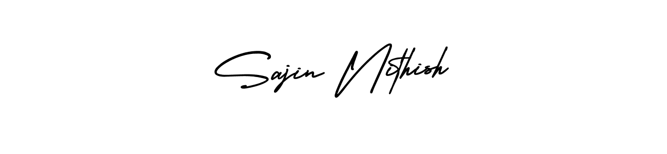 How to Draw Sajin Nithish signature style? AmerikaSignatureDemo-Regular is a latest design signature styles for name Sajin Nithish. Sajin Nithish signature style 3 images and pictures png