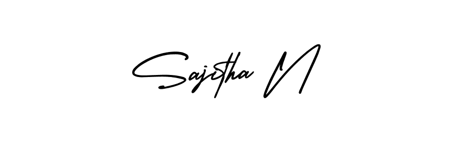 AmerikaSignatureDemo-Regular is a professional signature style that is perfect for those who want to add a touch of class to their signature. It is also a great choice for those who want to make their signature more unique. Get Sajitha N name to fancy signature for free. Sajitha N signature style 3 images and pictures png